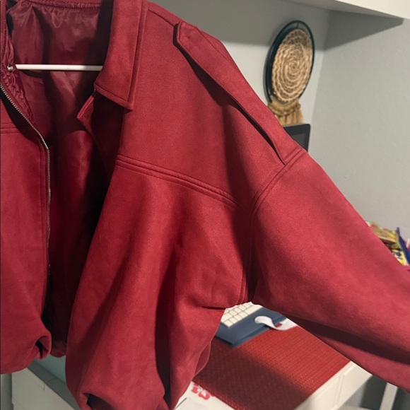 Zara Women's suede Bomber Jacket - Picture 6 of 11